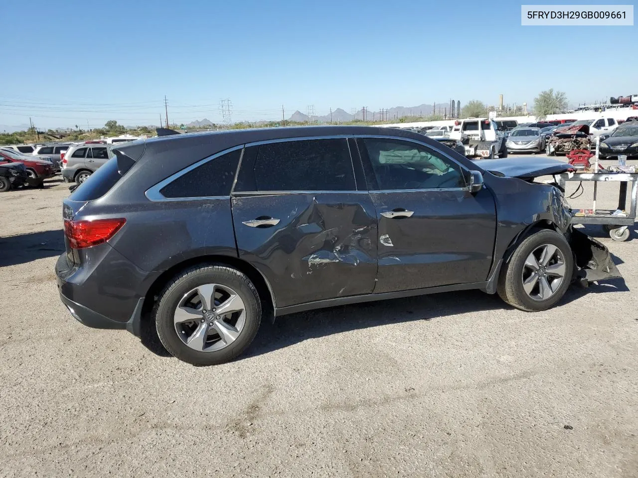 2016 Acura Mdx VIN: 5FRYD3H29GB009661 Lot: 78317214