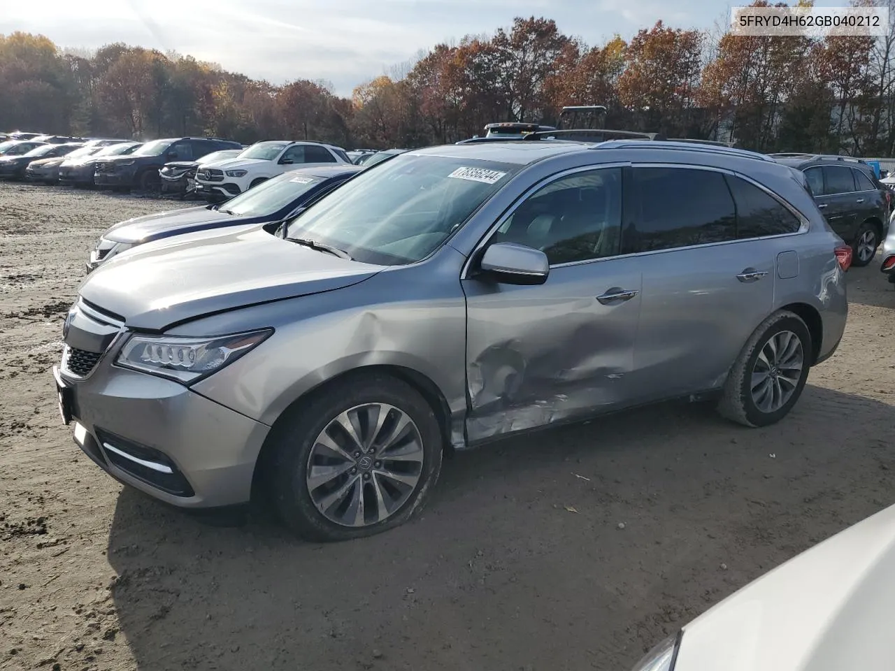 2016 Acura Mdx Technology VIN: 5FRYD4H62GB040212 Lot: 78356244