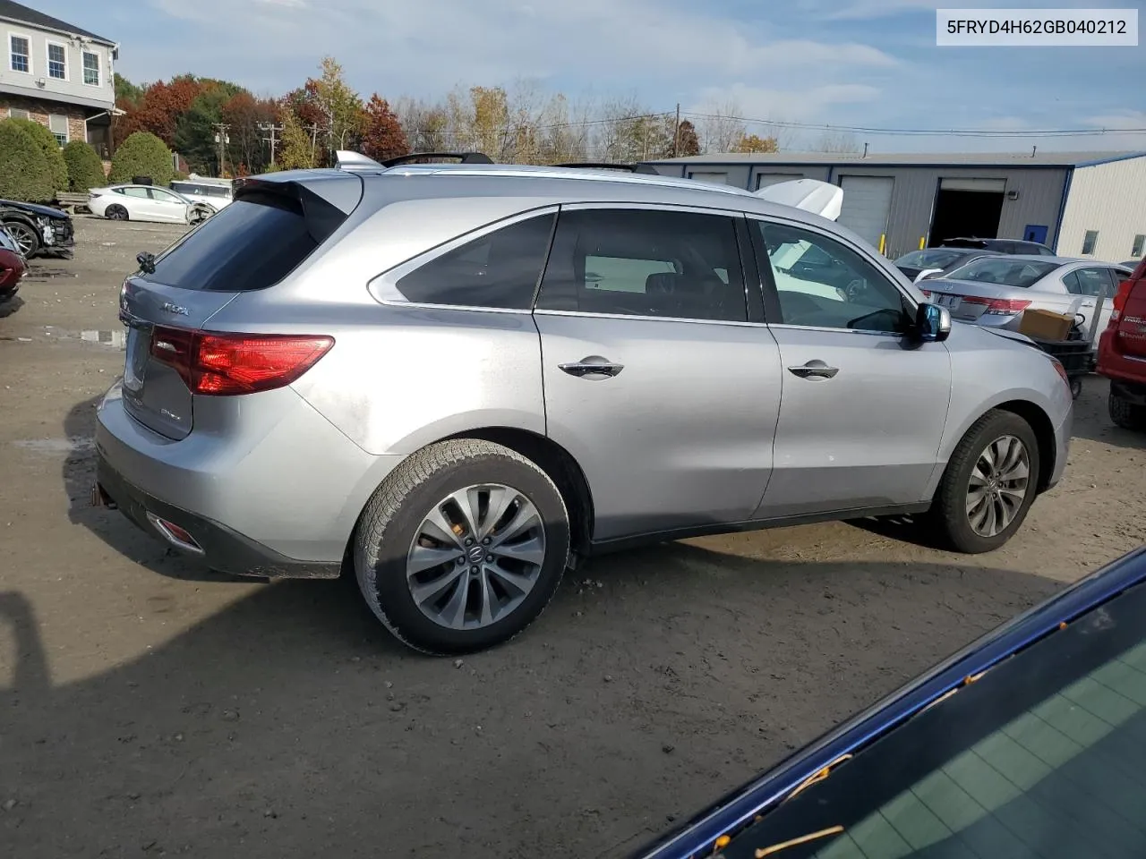 2016 Acura Mdx Technology VIN: 5FRYD4H62GB040212 Lot: 78356244