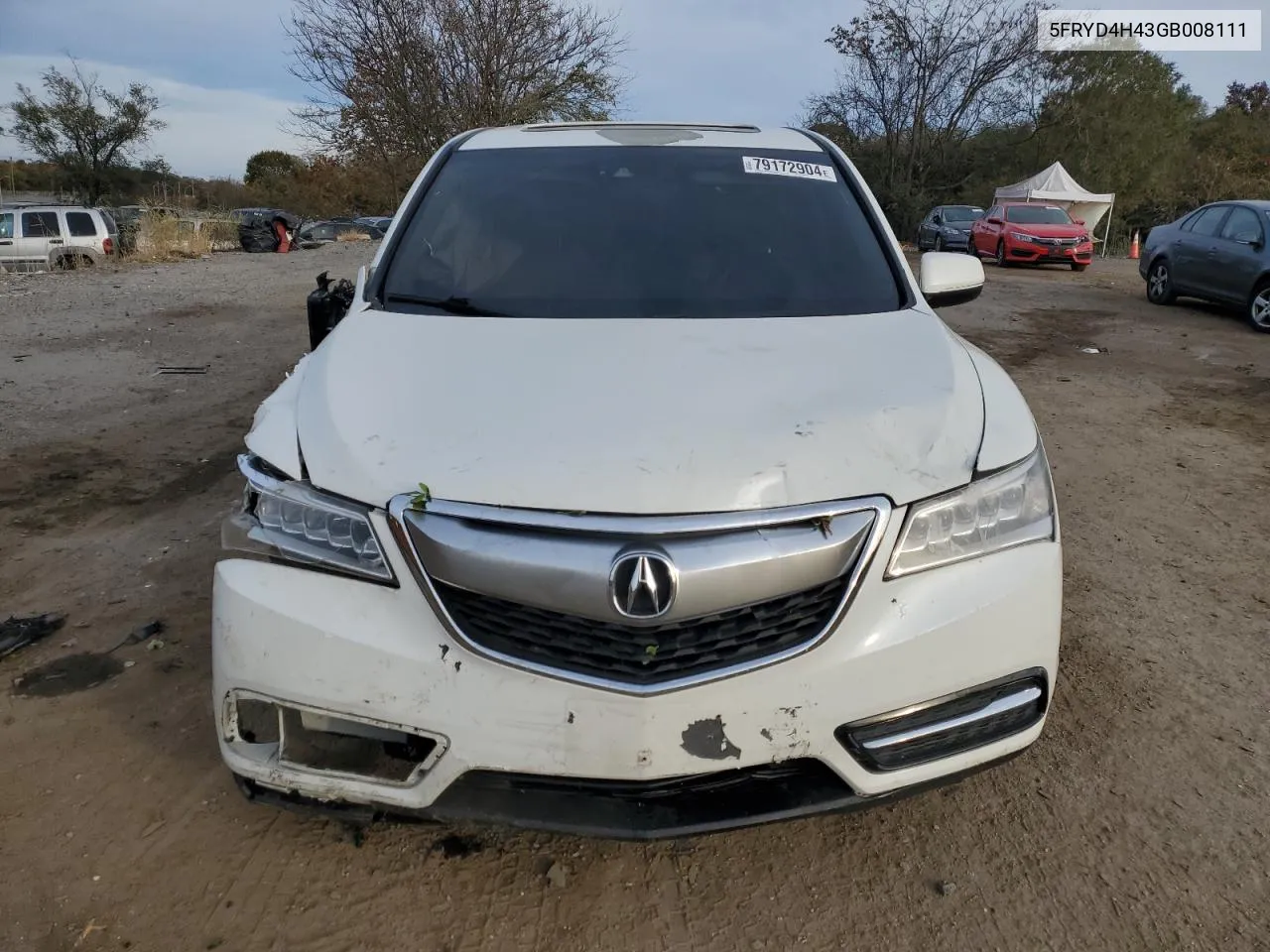 2016 Acura Mdx Technology VIN: 5FRYD4H43GB008111 Lot: 79172904