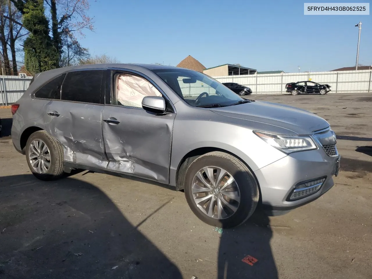 2016 Acura Mdx Technology VIN: 5FRYD4H43GB062525 Lot: 79496914