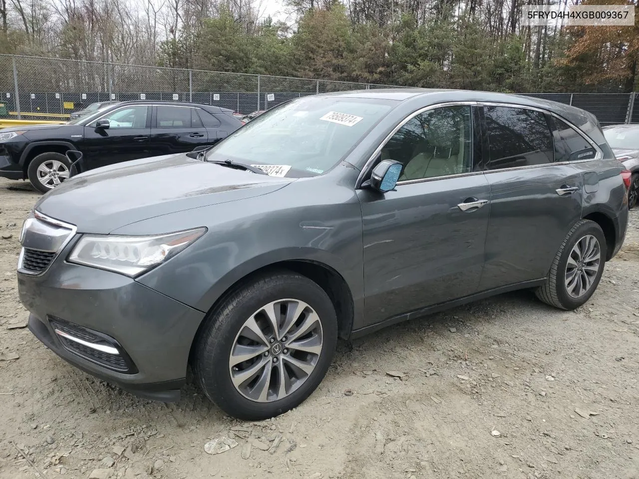 2016 Acura Mdx Technology VIN: 5FRYD4H4XGB009367 Lot: 79509374