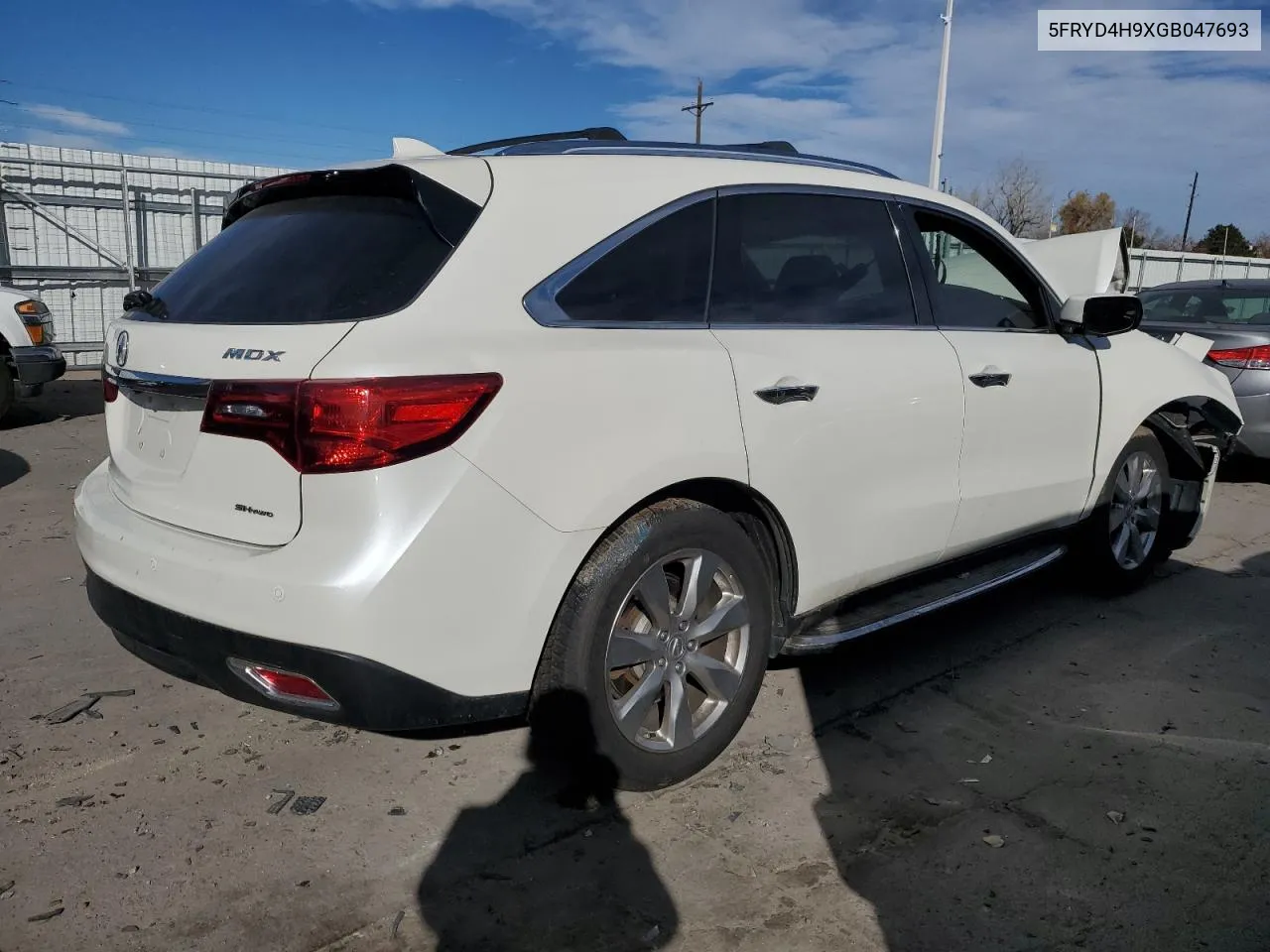 2016 Acura Mdx Advance VIN: 5FRYD4H9XGB047693 Lot: 80172554