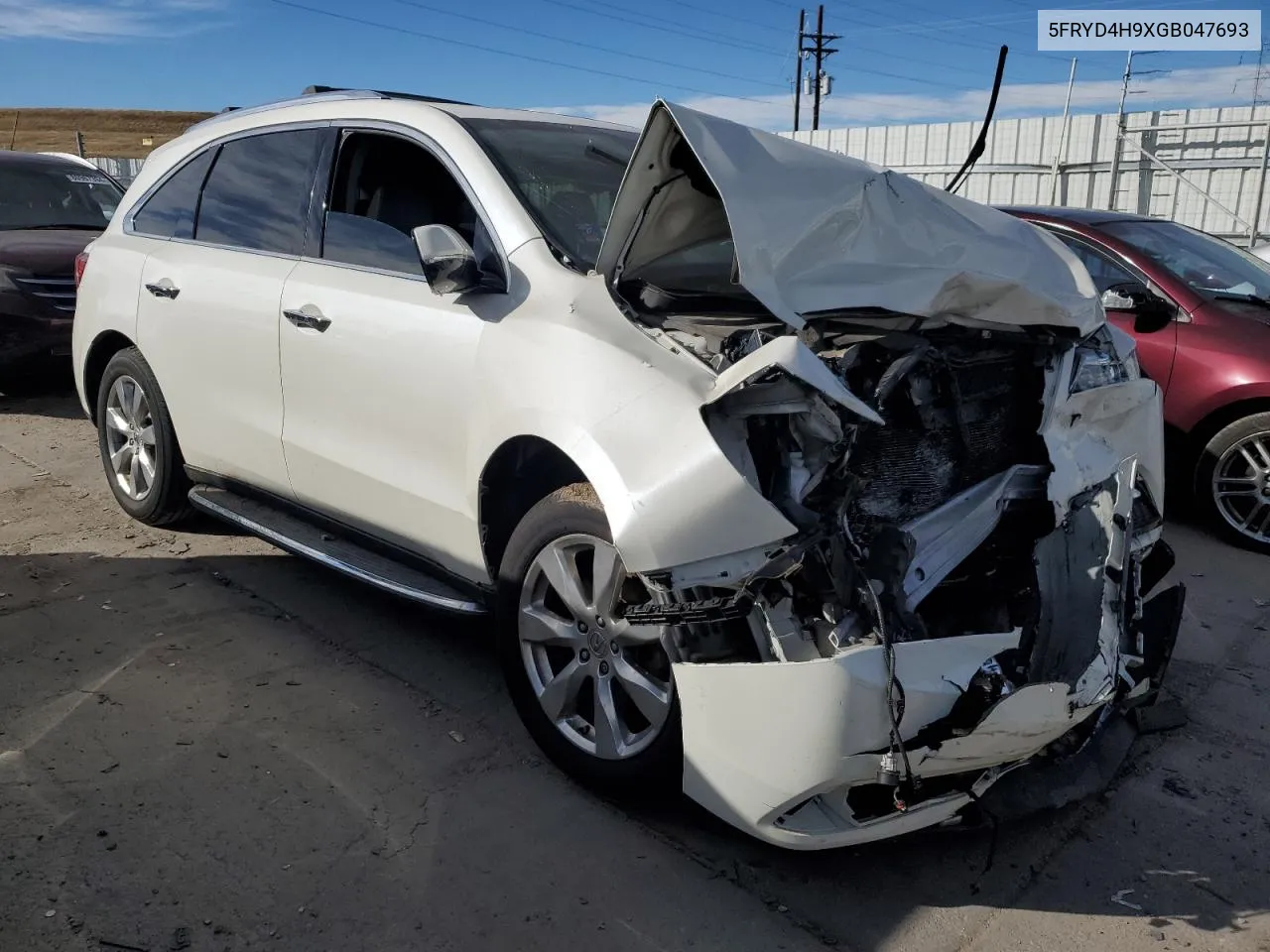 2016 Acura Mdx Advance VIN: 5FRYD4H9XGB047693 Lot: 80172554