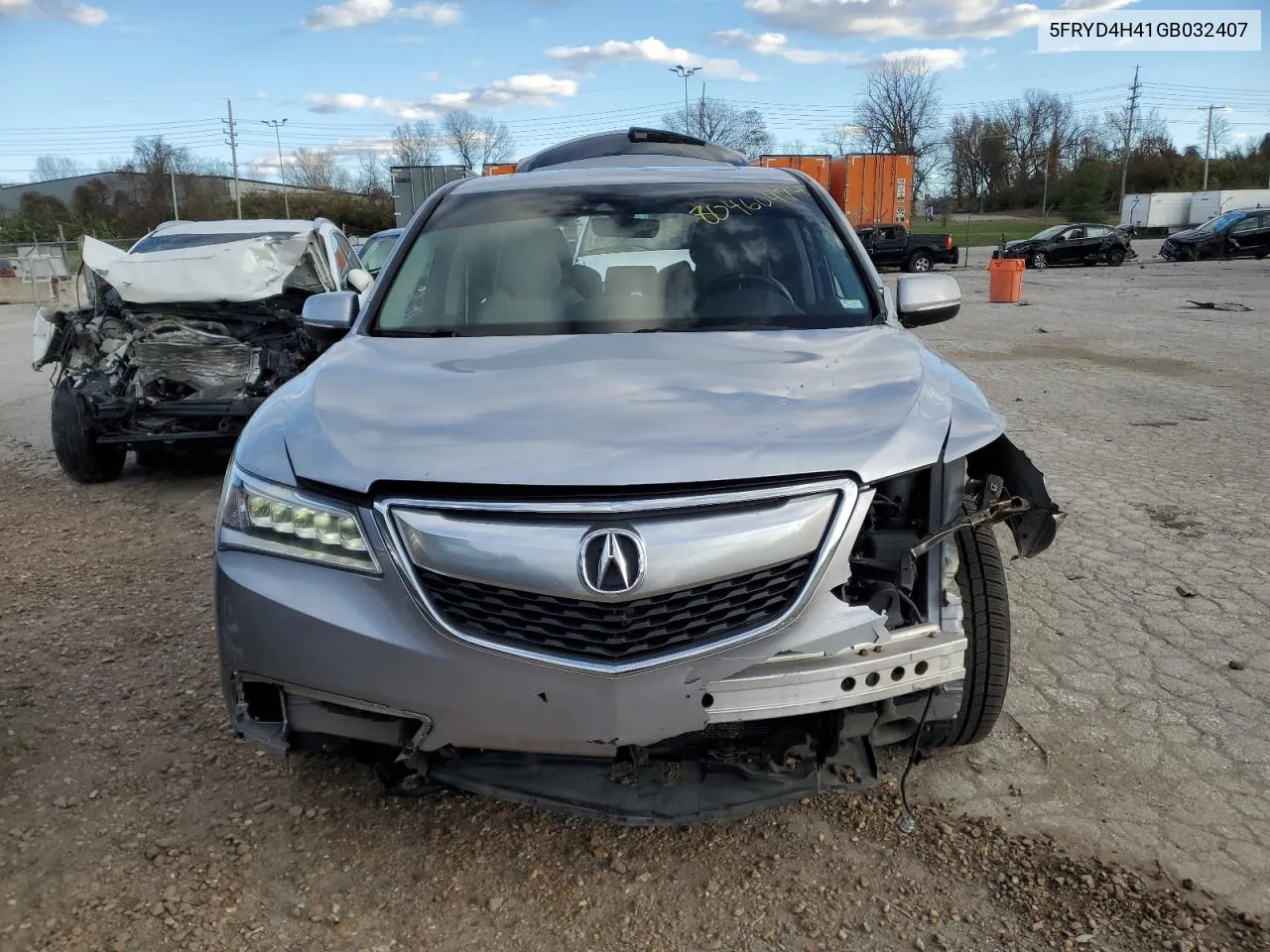 2016 Acura Mdx Technology VIN: 5FRYD4H41GB032407 Lot: 80460474