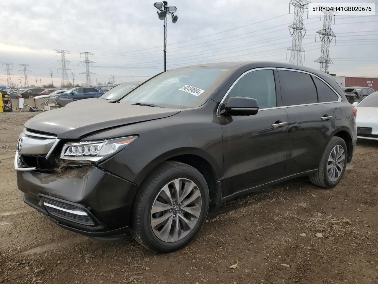 2016 Acura Mdx Technology VIN: 5FRYD4H41GB020676 Lot: 80489054