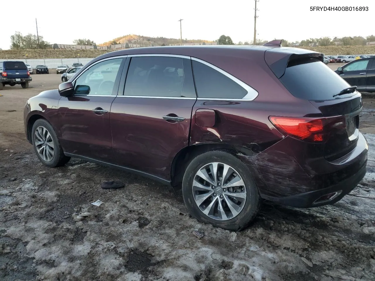 2016 Acura Mdx Technology VIN: 5FRYD4H40GB016893 Lot: 80649994