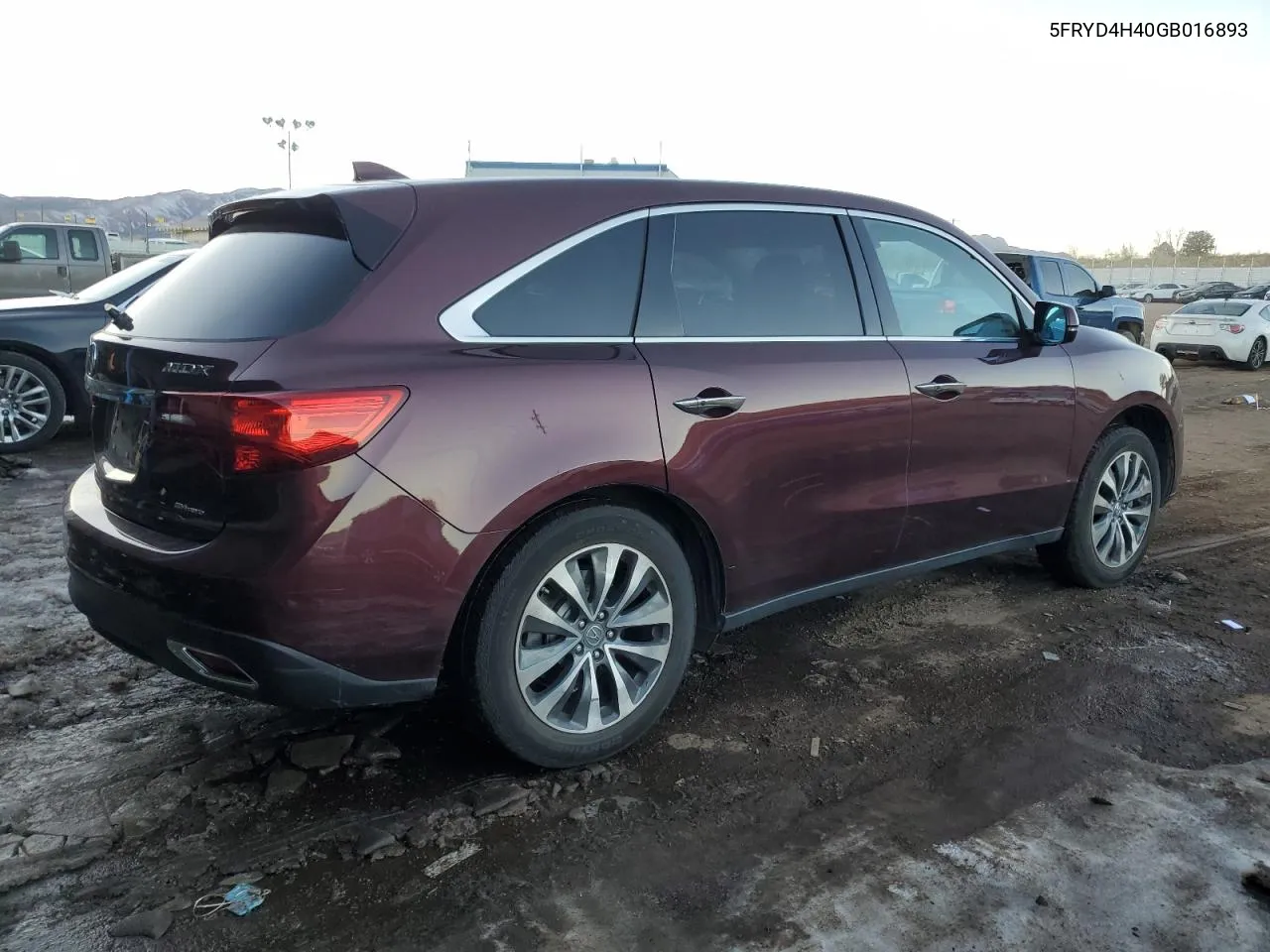 2016 Acura Mdx Technology VIN: 5FRYD4H40GB016893 Lot: 80649994