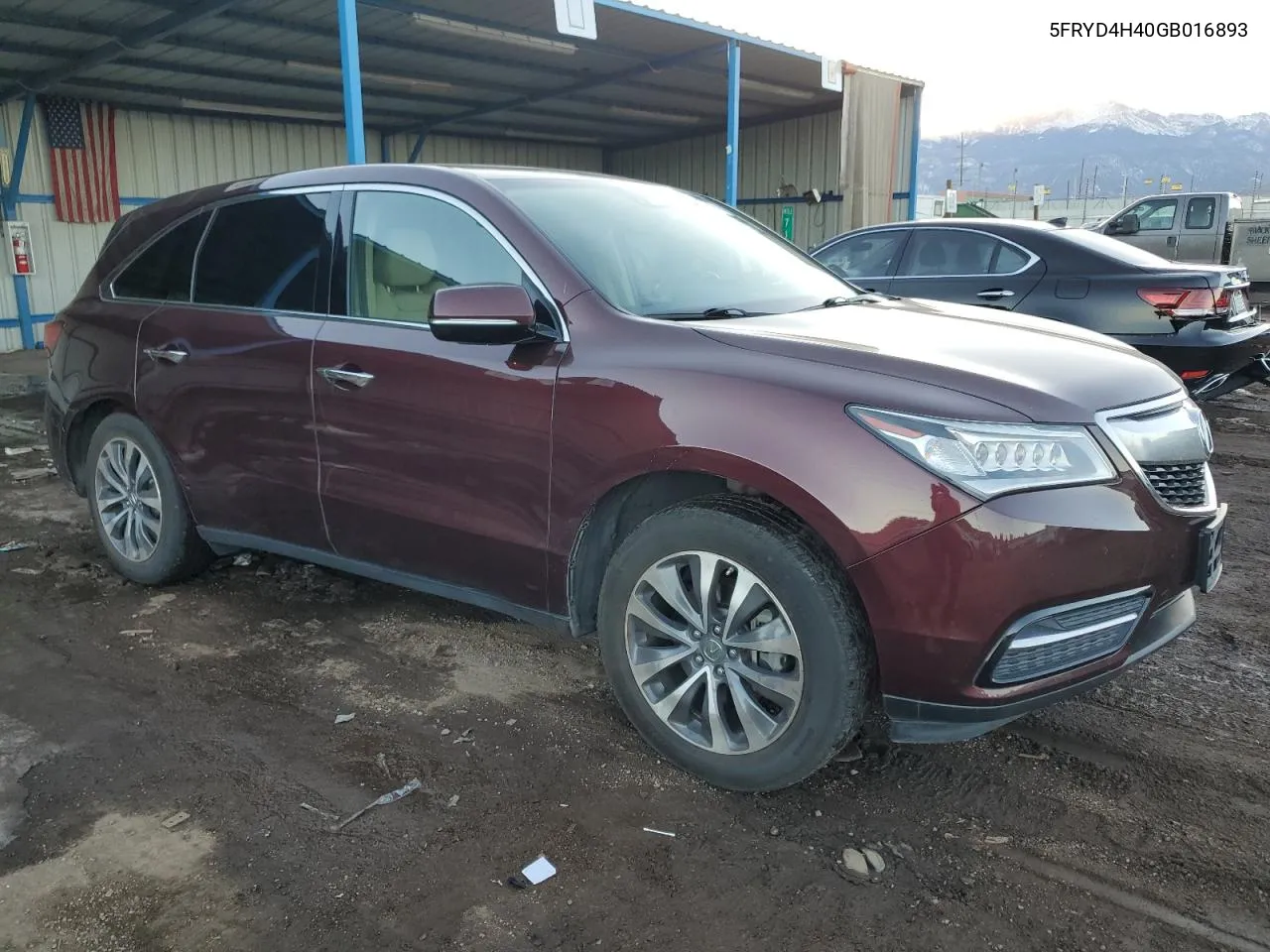 2016 Acura Mdx Technology VIN: 5FRYD4H40GB016893 Lot: 80649994