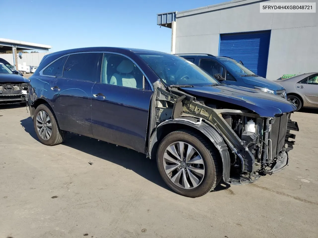 2016 Acura Mdx Technology VIN: 5FRYD4H4XGB048721 Lot: 81065124