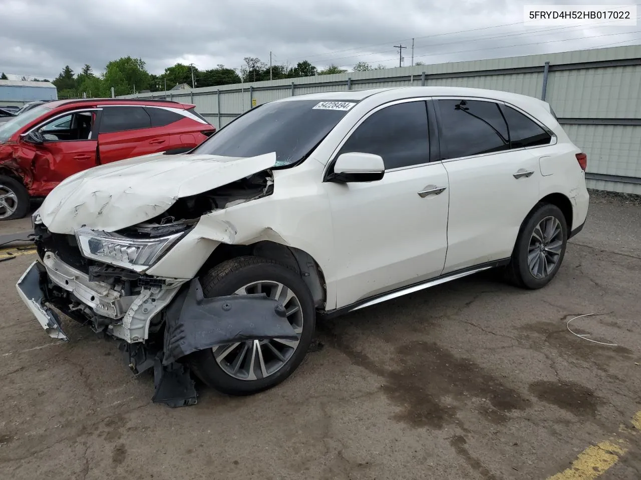 2017 Acura Mdx Technology VIN: 5FRYD4H52HB017022 Lot: 54228494