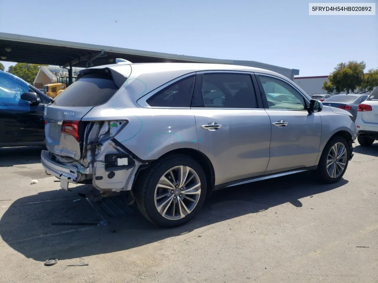 2017 Acura Mdx Technology VIN: 5FRYD4H54HB020892 Lot: 55862064