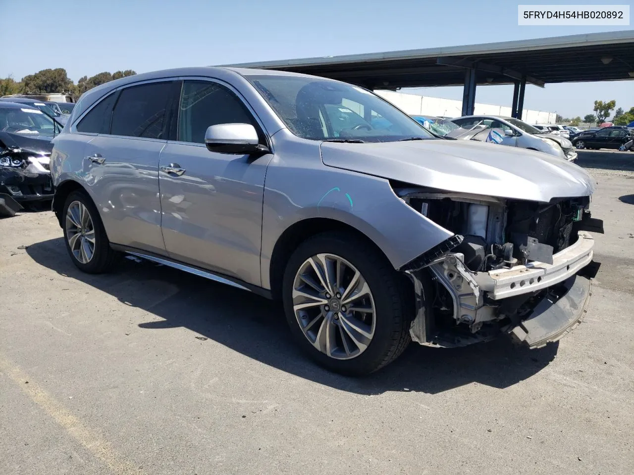 2017 Acura Mdx Technology VIN: 5FRYD4H54HB020892 Lot: 55862064