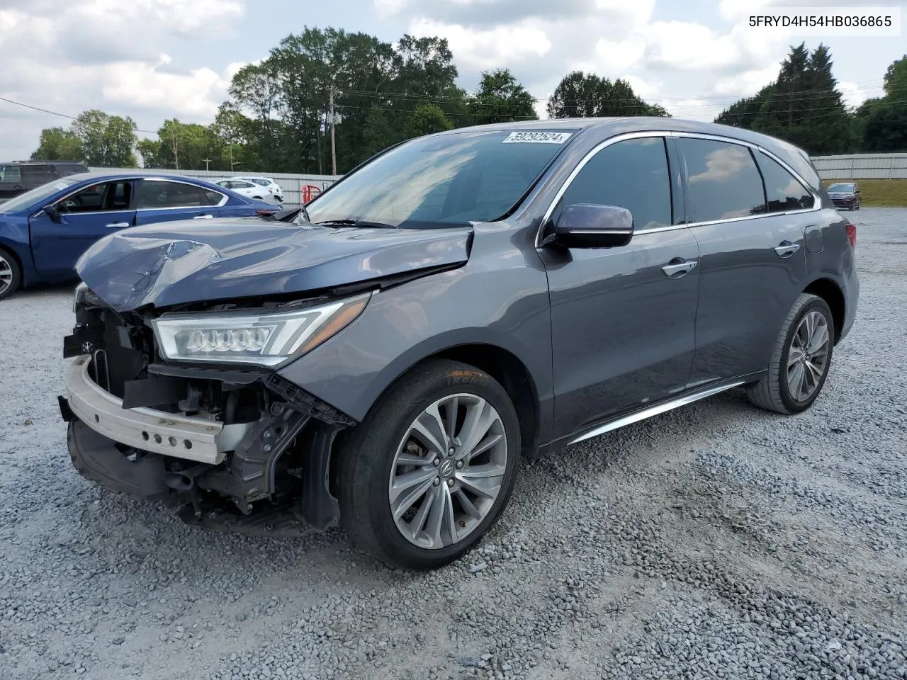 2017 Acura Mdx Technology VIN: 5FRYD4H54HB036865 Lot: 59292524