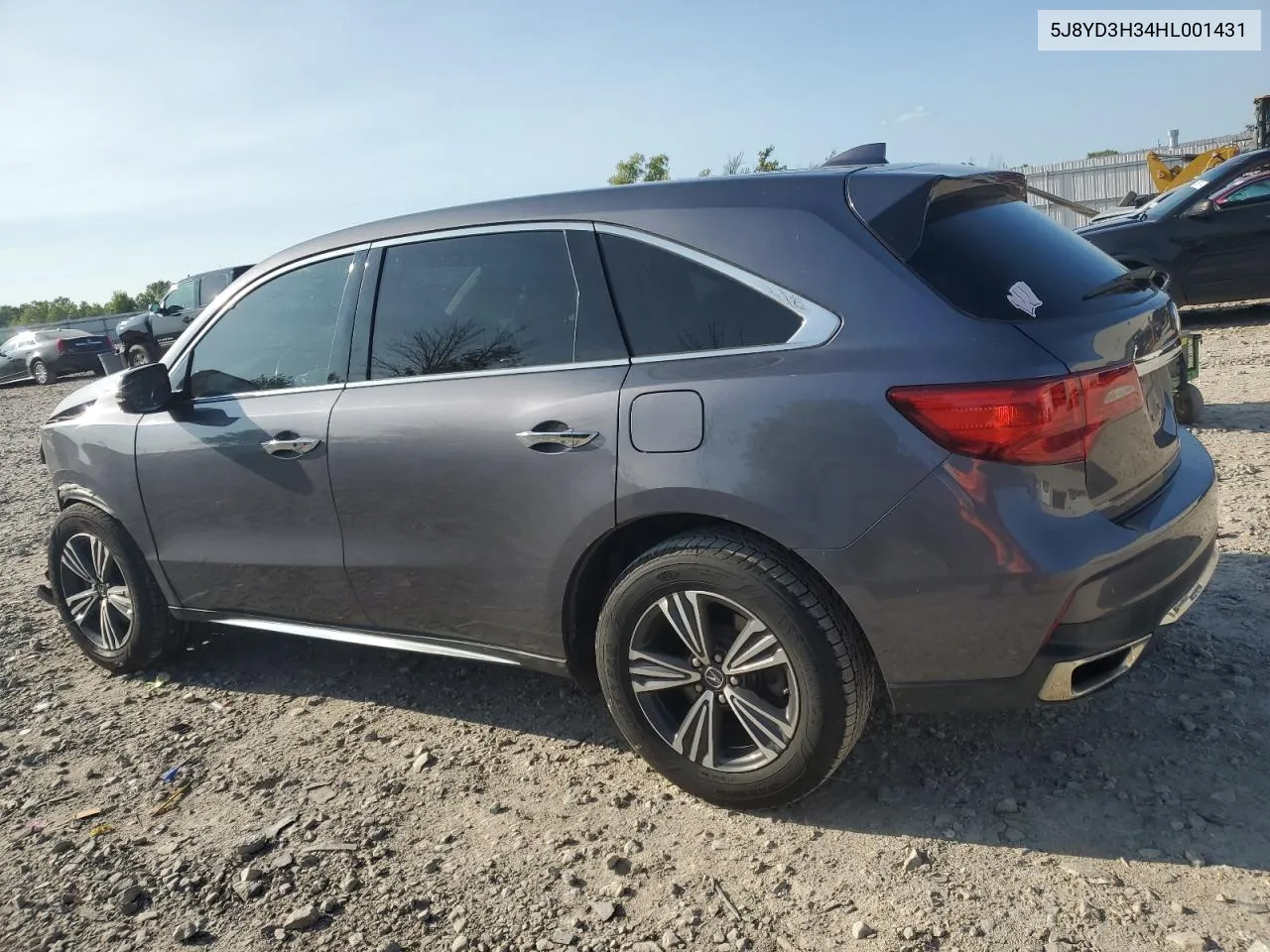 2017 Acura Mdx VIN: 5J8YD3H34HL001431 Lot: 68482964