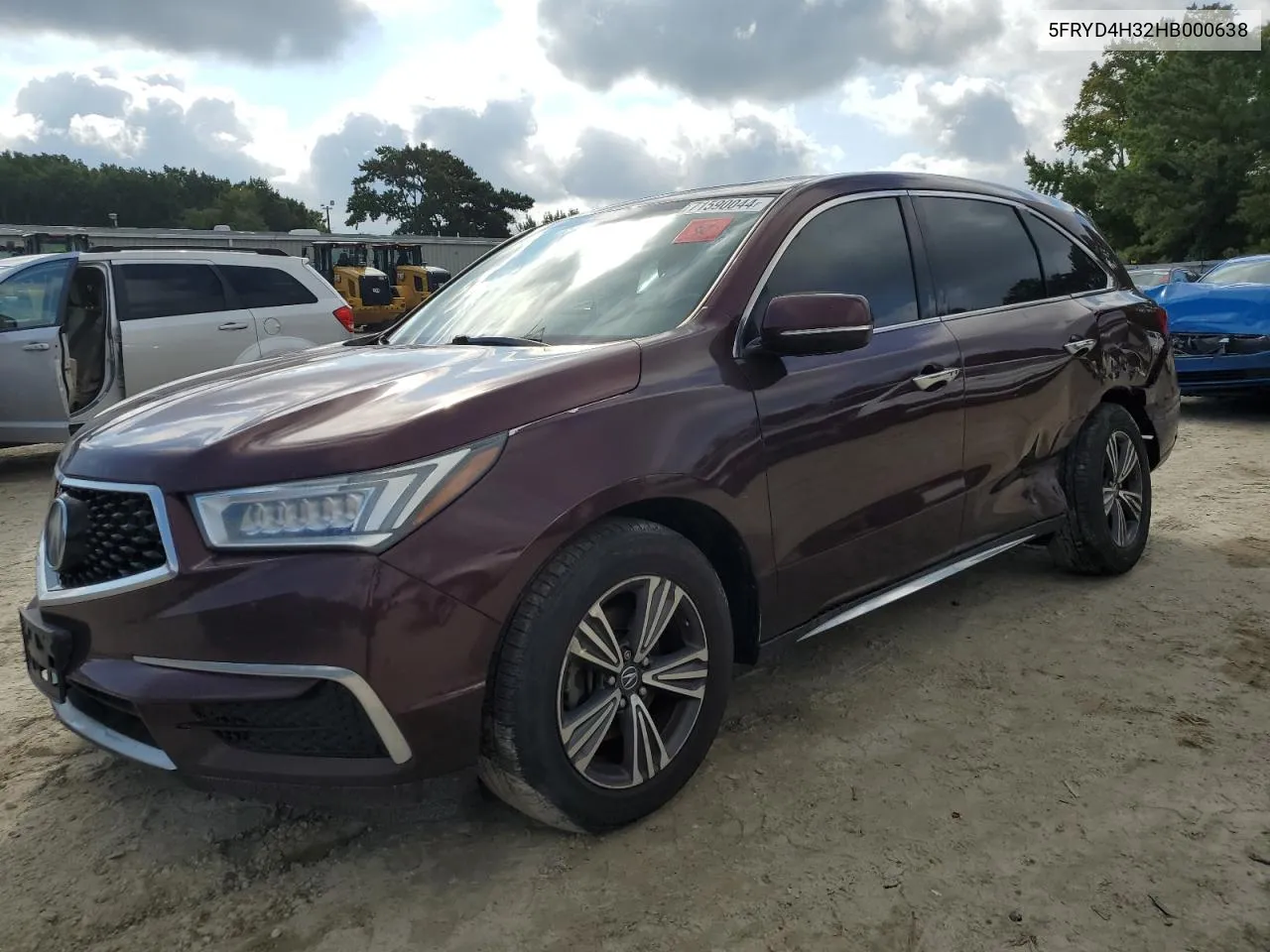 2017 Acura Mdx VIN: 5FRYD4H32HB000638 Lot: 71590044