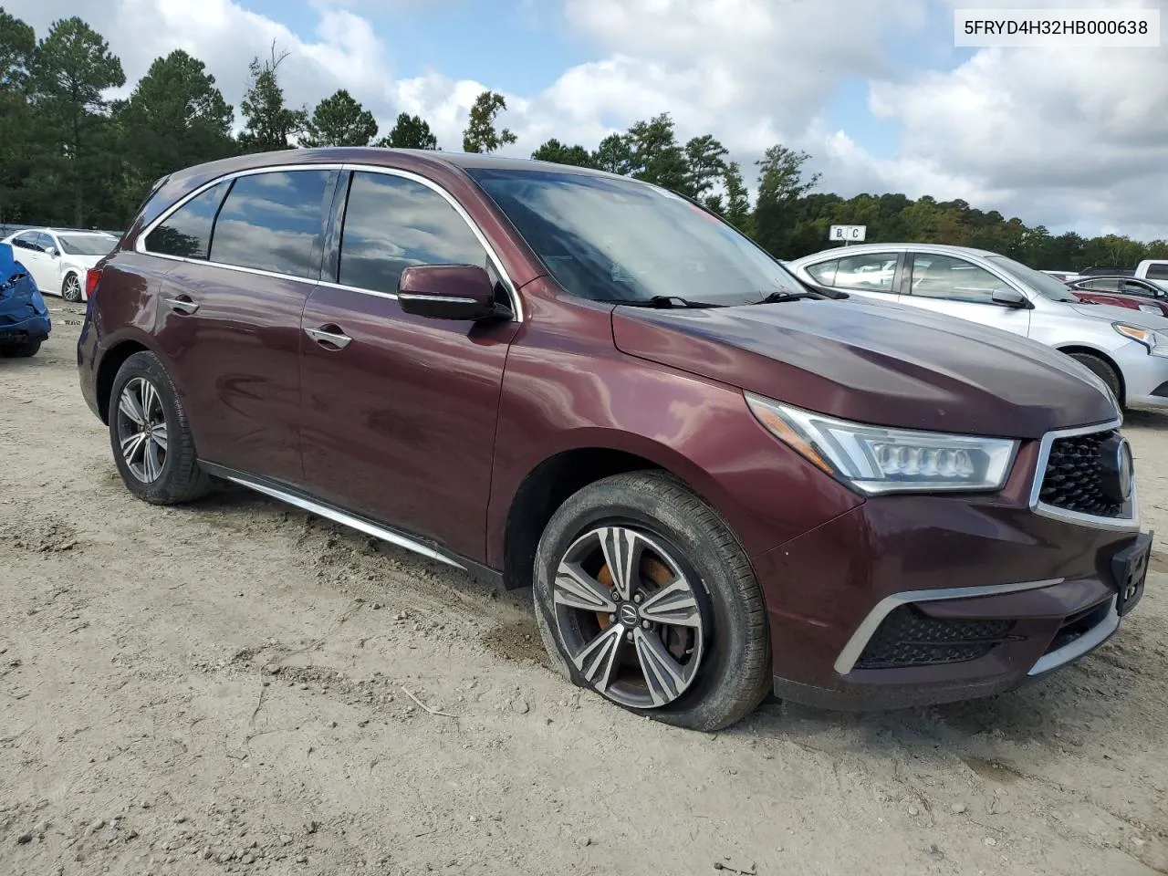 2017 Acura Mdx VIN: 5FRYD4H32HB000638 Lot: 71590044