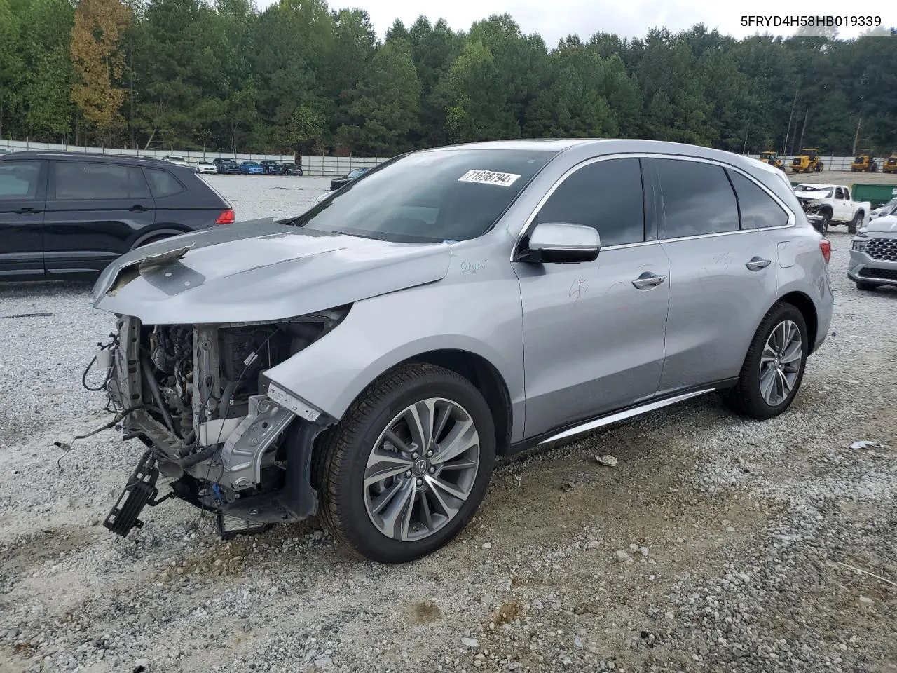 2017 Acura Mdx Technology VIN: 5FRYD4H58HB019339 Lot: 71696794