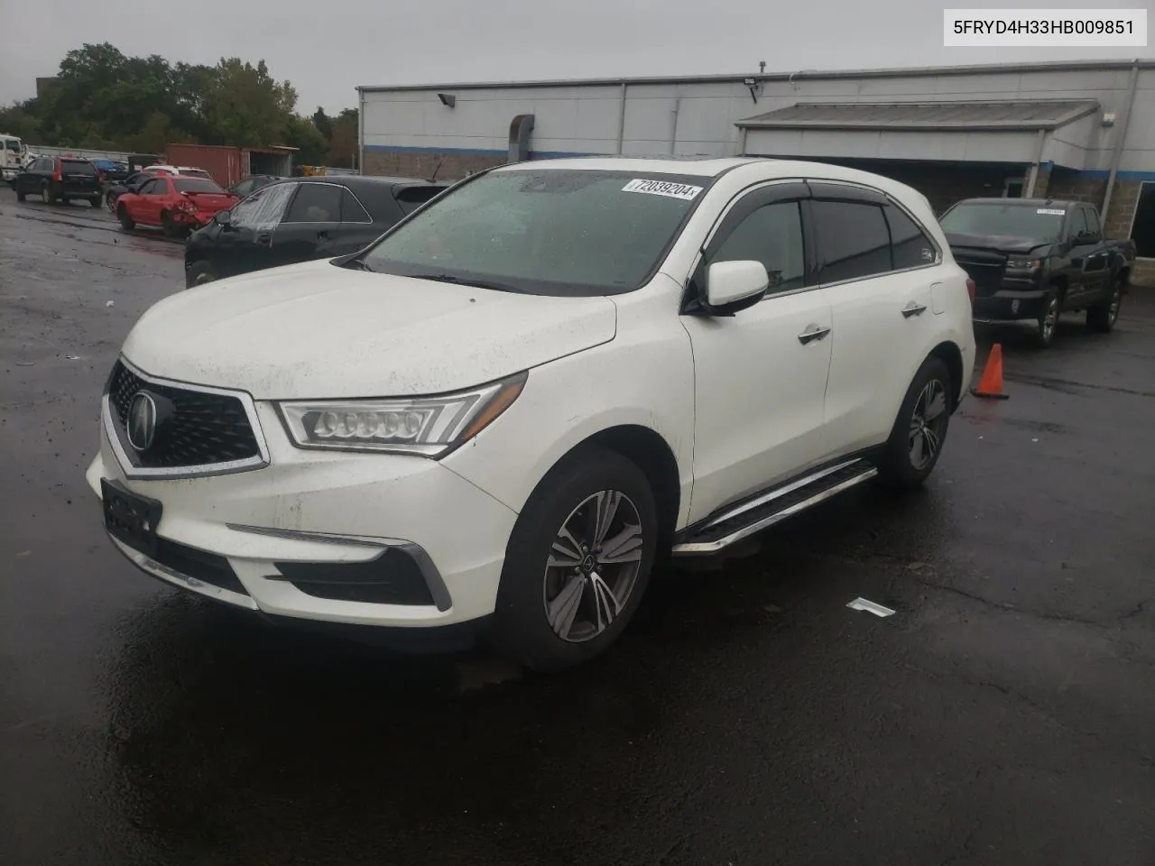 2017 Acura Mdx VIN: 5FRYD4H33HB009851 Lot: 72039204