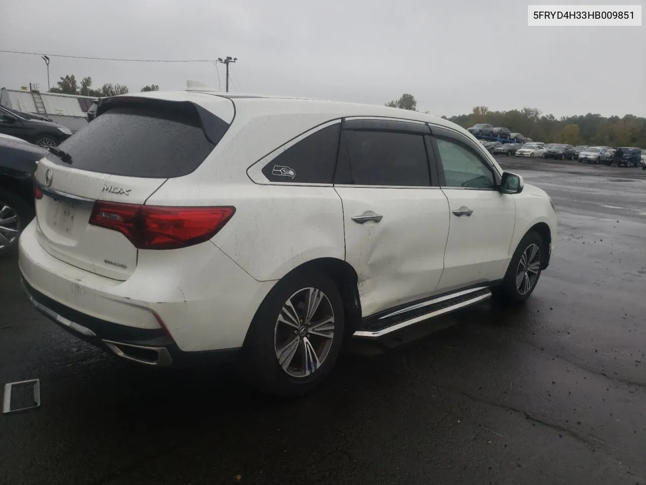 2017 Acura Mdx VIN: 5FRYD4H33HB009851 Lot: 72039204