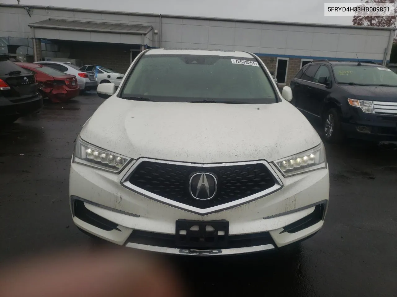 2017 Acura Mdx VIN: 5FRYD4H33HB009851 Lot: 72039204