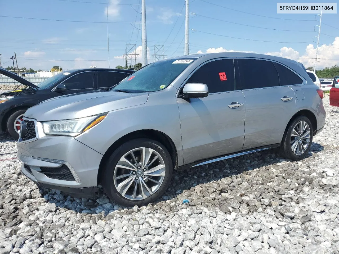 2017 Acura Mdx Technology VIN: 5FRYD4H59HB011864 Lot: 72186294