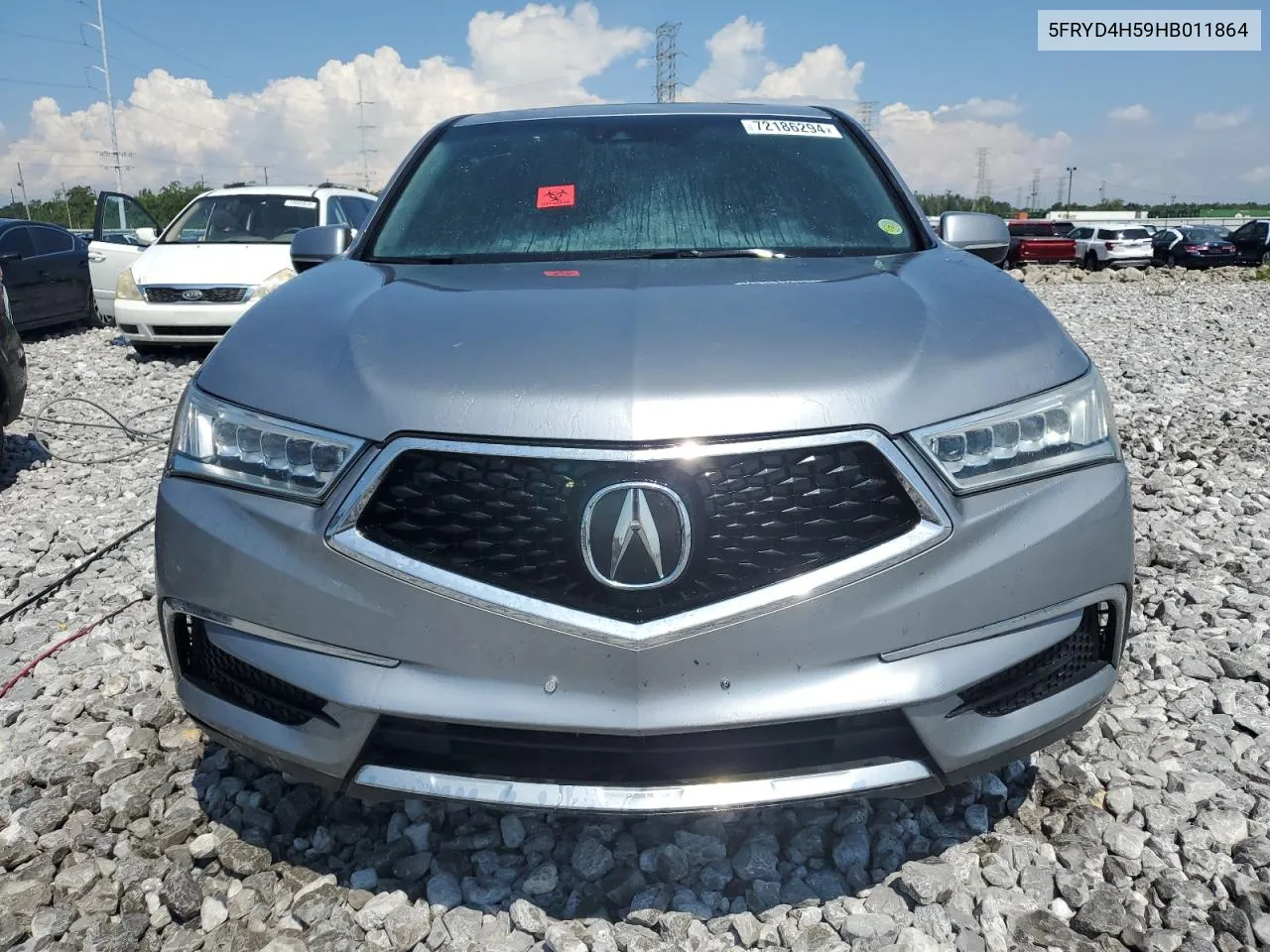 2017 Acura Mdx Technology VIN: 5FRYD4H59HB011864 Lot: 72186294