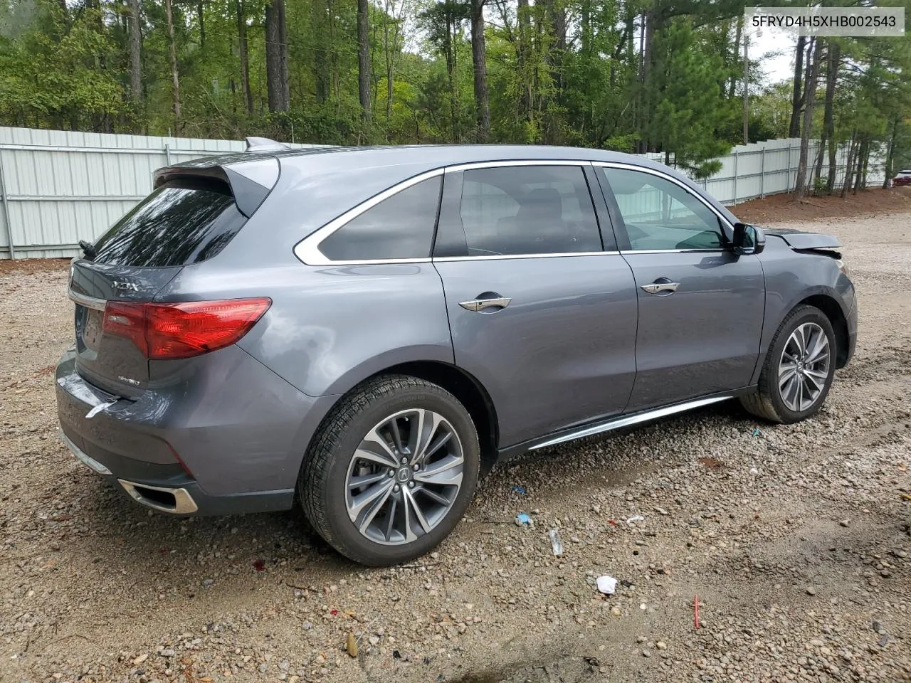 2017 Acura Mdx Technology VIN: 5FRYD4H5XHB002543 Lot: 73935594