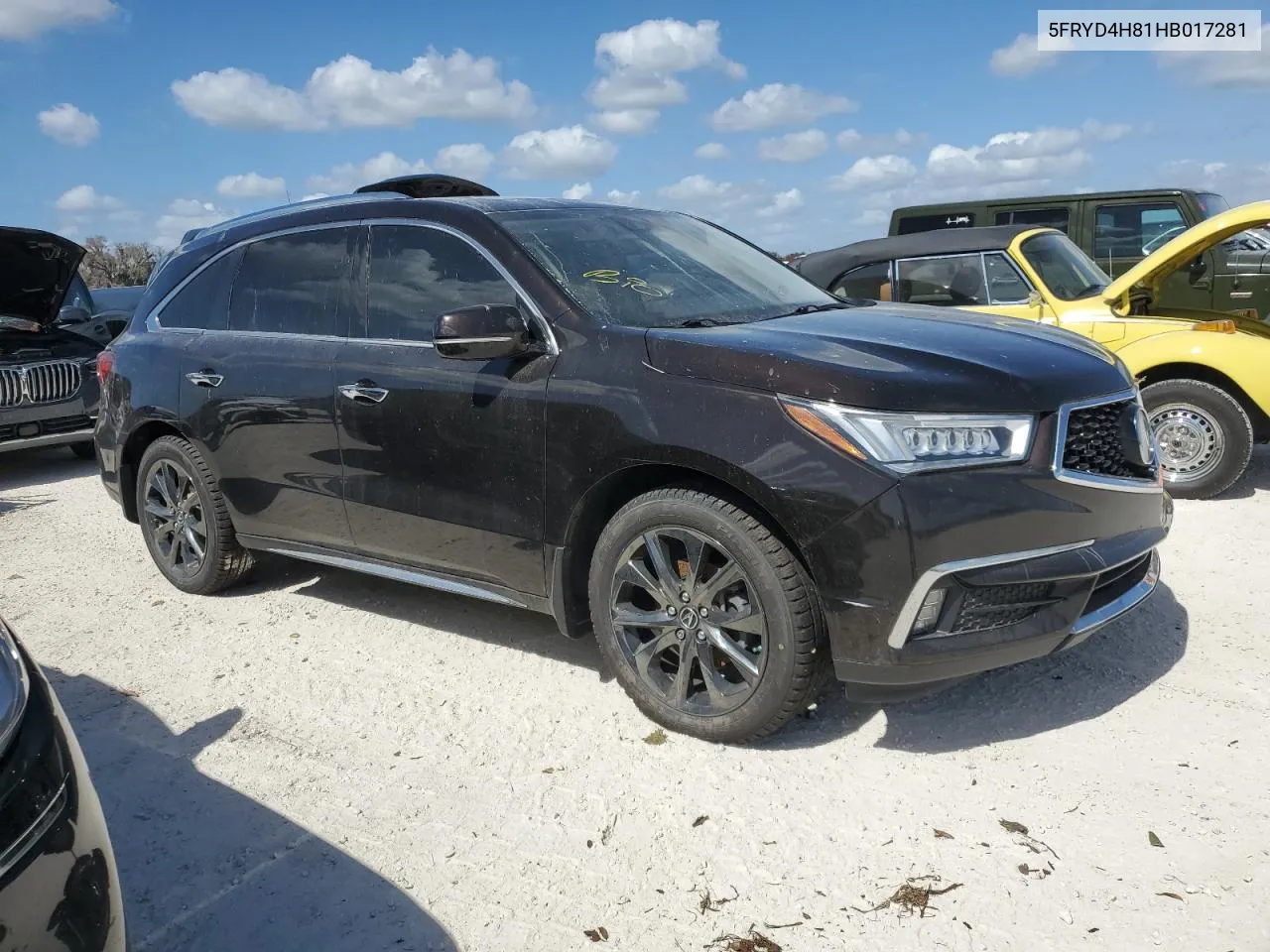 2017 Acura Mdx Advance VIN: 5FRYD4H81HB017281 Lot: 75058094