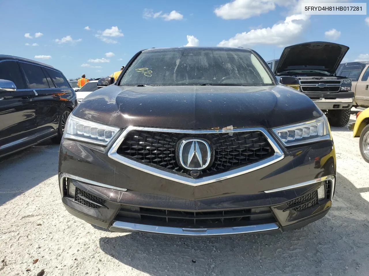 2017 Acura Mdx Advance VIN: 5FRYD4H81HB017281 Lot: 75058094