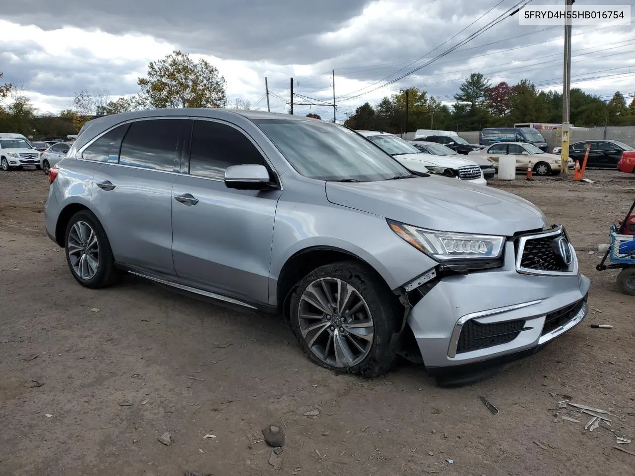 2017 Acura Mdx Technology VIN: 5FRYD4H55HB016754 Lot: 75177004