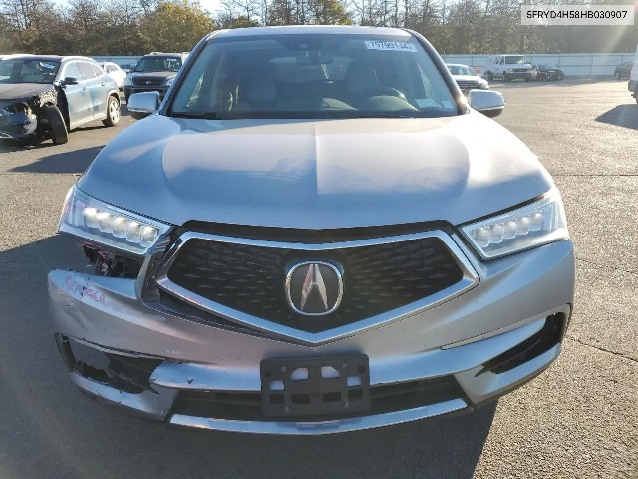 2017 Acura Mdx Technology VIN: 5FRYD4H58HB030907 Lot: 75799144