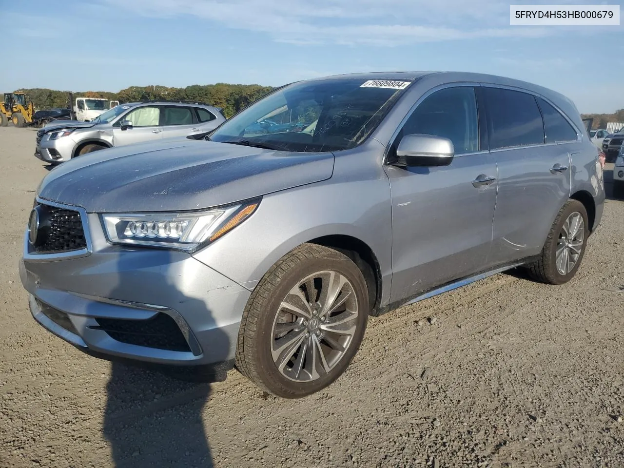 2017 Acura Mdx Technology VIN: 5FRYD4H53HB000679 Lot: 76609804