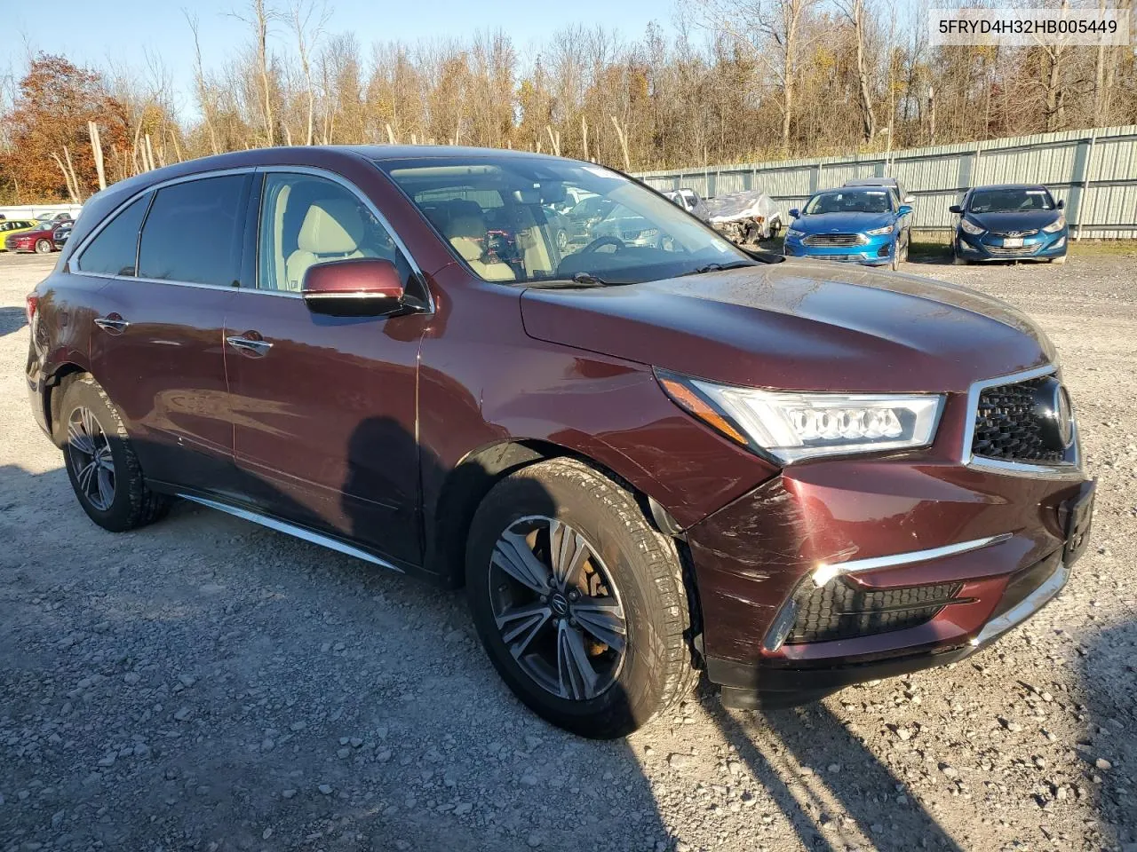 2017 Acura Mdx VIN: 5FRYD4H32HB005449 Lot: 77070064