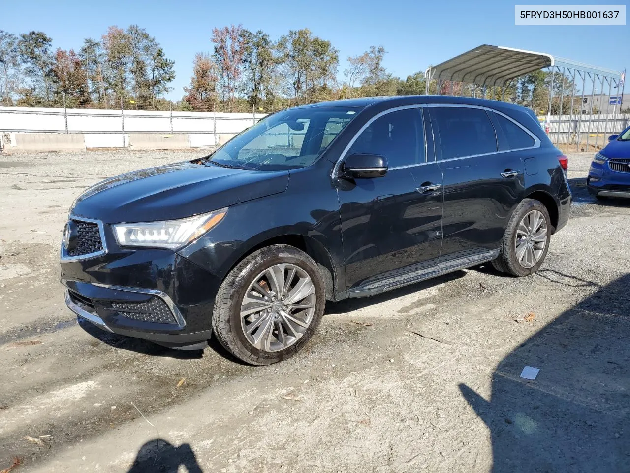 2017 Acura Mdx Technology VIN: 5FRYD3H50HB001637 Lot: 77251994