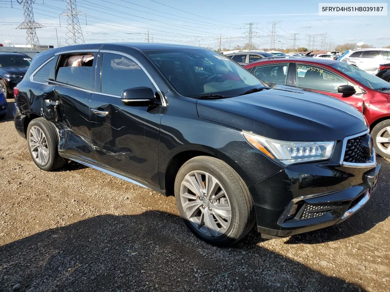 2017 Acura Mdx Technology VIN: 5FRYD4H51HB039187 Lot: 77694654