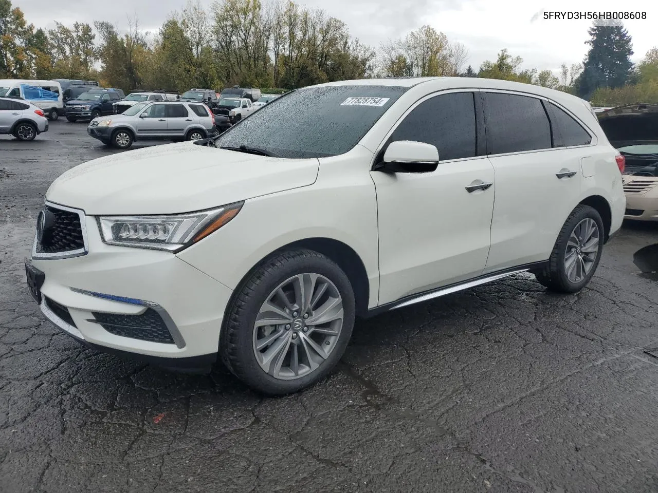 2017 Acura Mdx Technology VIN: 5FRYD3H56HB008608 Lot: 77828754