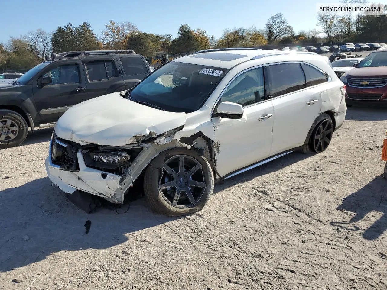 2017 Acura Mdx Advance VIN: 5FRYD4H85HB043558 Lot: 78327074