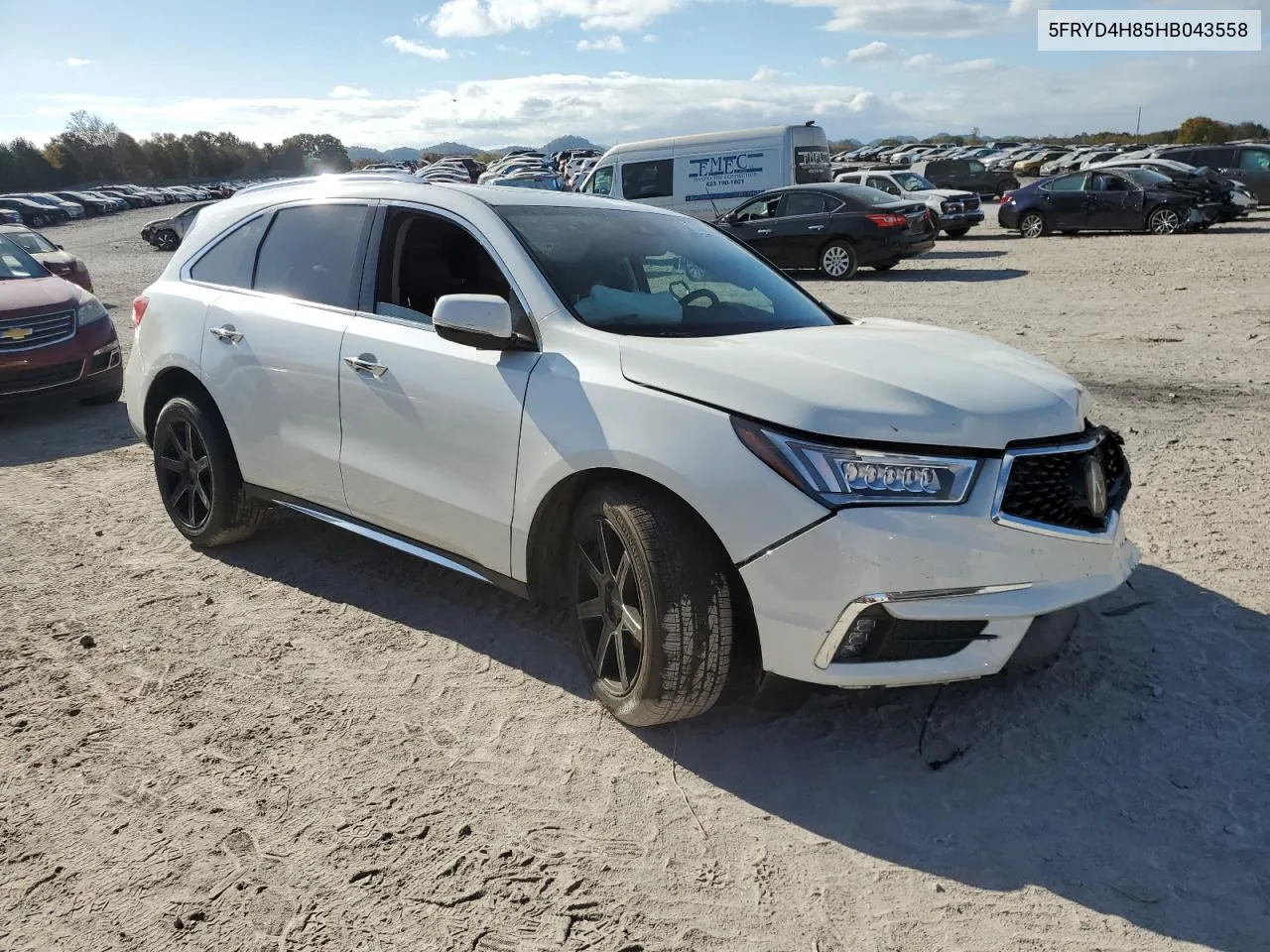 2017 Acura Mdx Advance VIN: 5FRYD4H85HB043558 Lot: 78327074