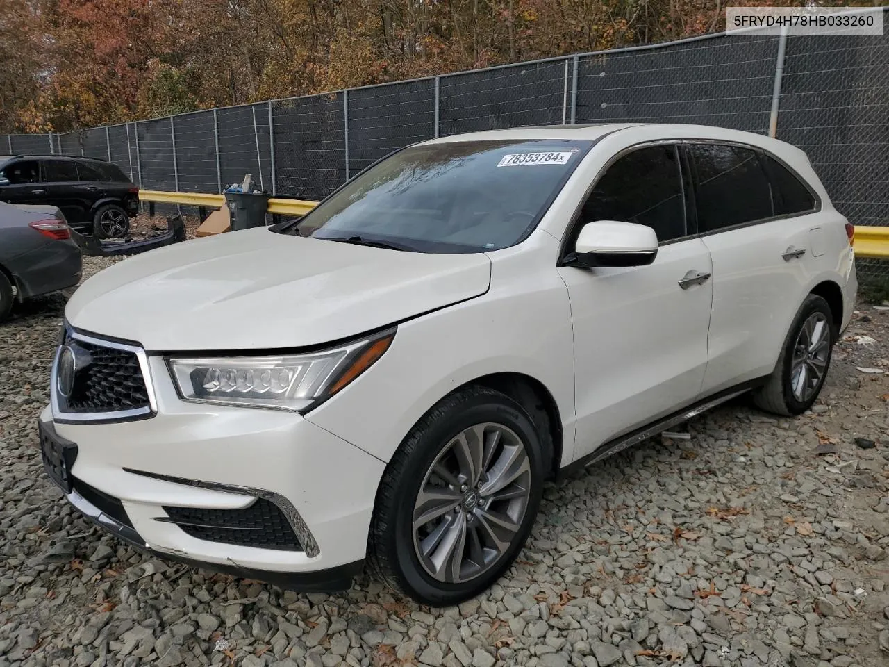 2017 Acura Mdx Technology VIN: 5FRYD4H78HB033260 Lot: 78353784