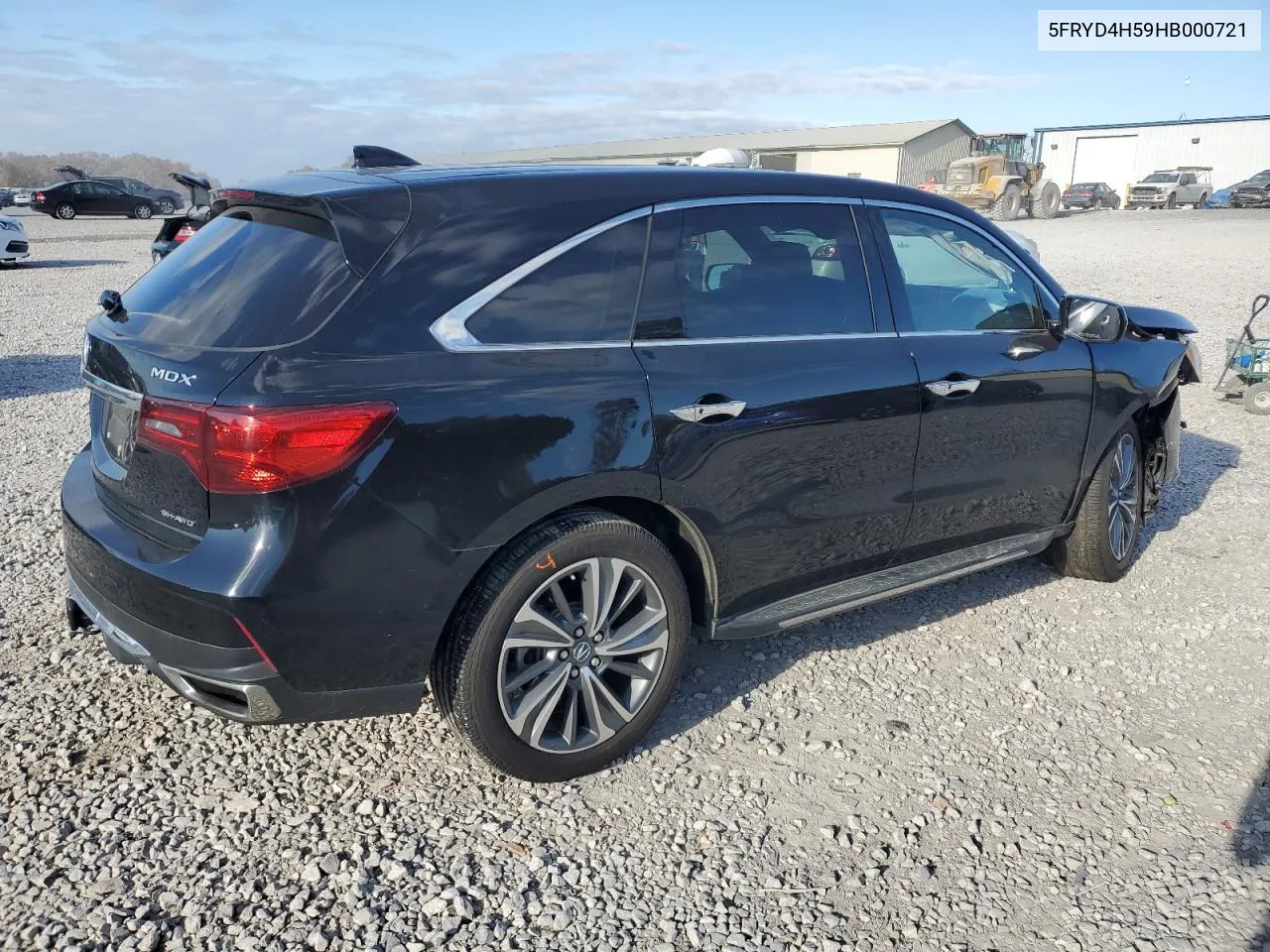 2017 Acura Mdx Technology VIN: 5FRYD4H59HB000721 Lot: 78575274