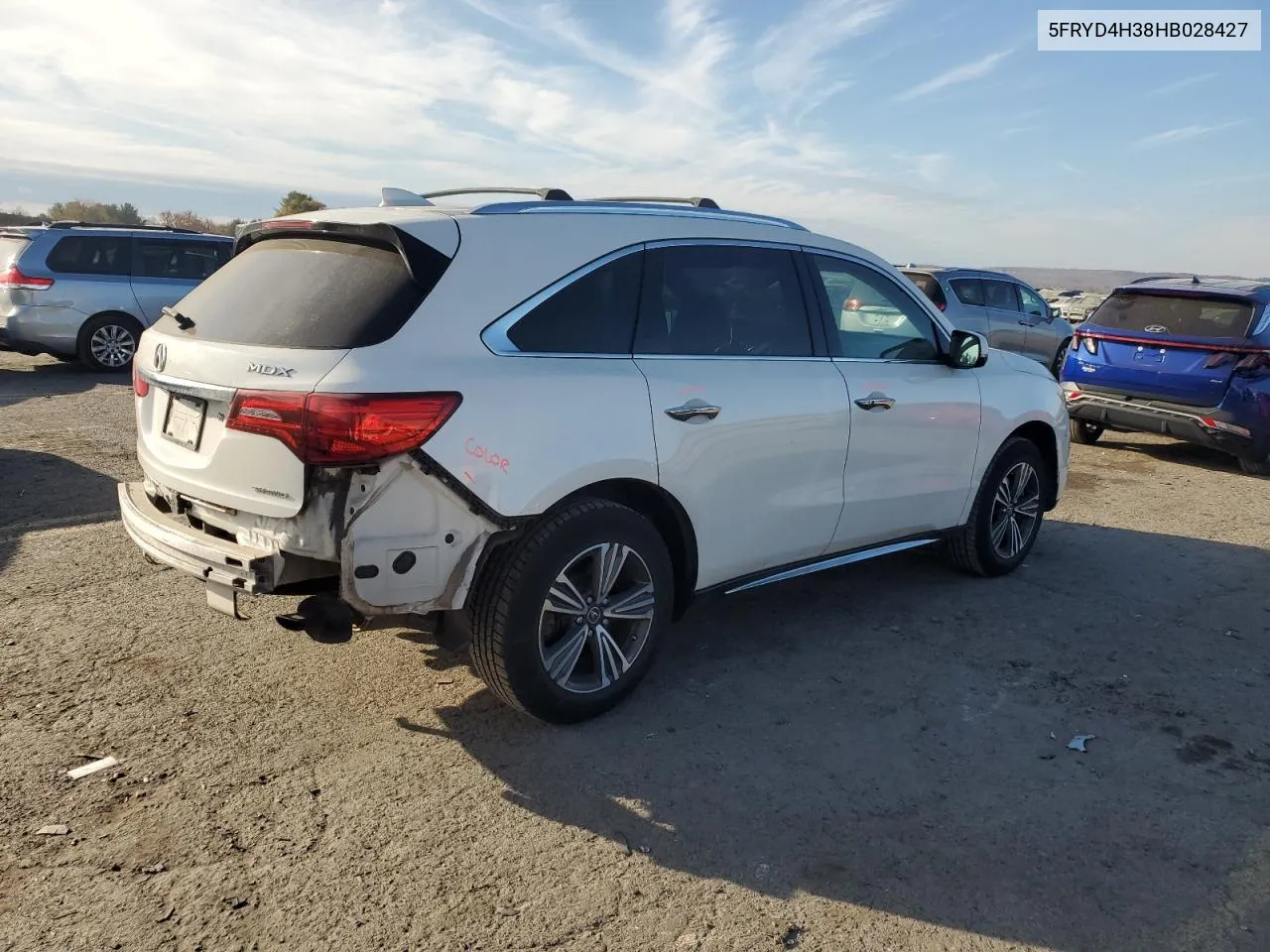 2017 Acura Mdx VIN: 5FRYD4H38HB028427 Lot: 79725824