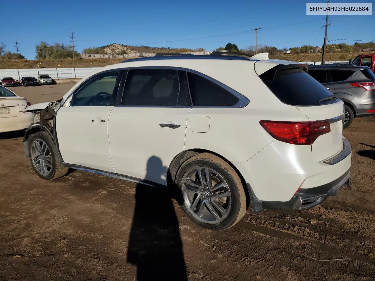 2017 Acura Mdx Advance VIN: 5FRYD4H93HB022684 Lot: 80007284