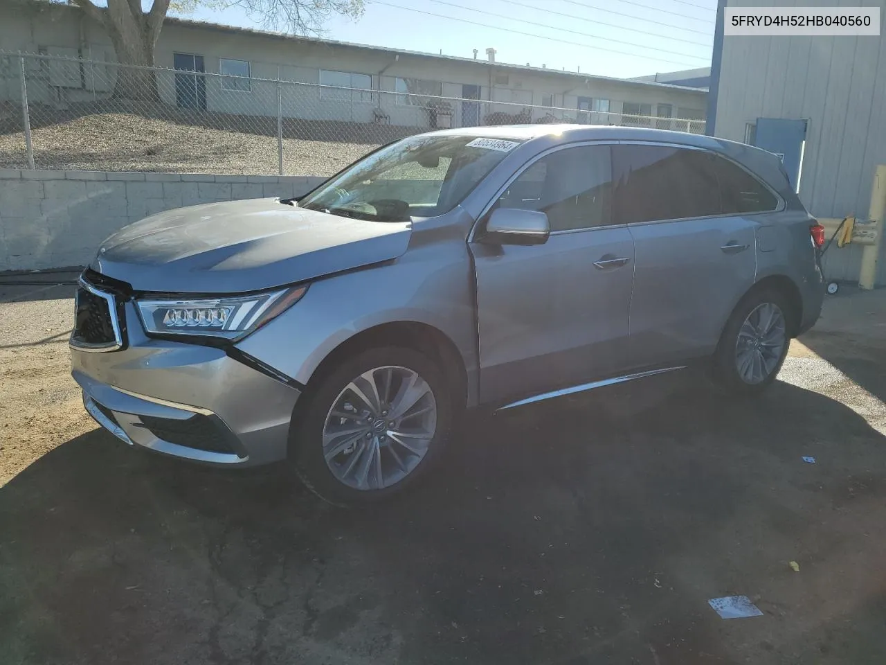 2017 Acura Mdx Technology VIN: 5FRYD4H52HB040560 Lot: 80534964