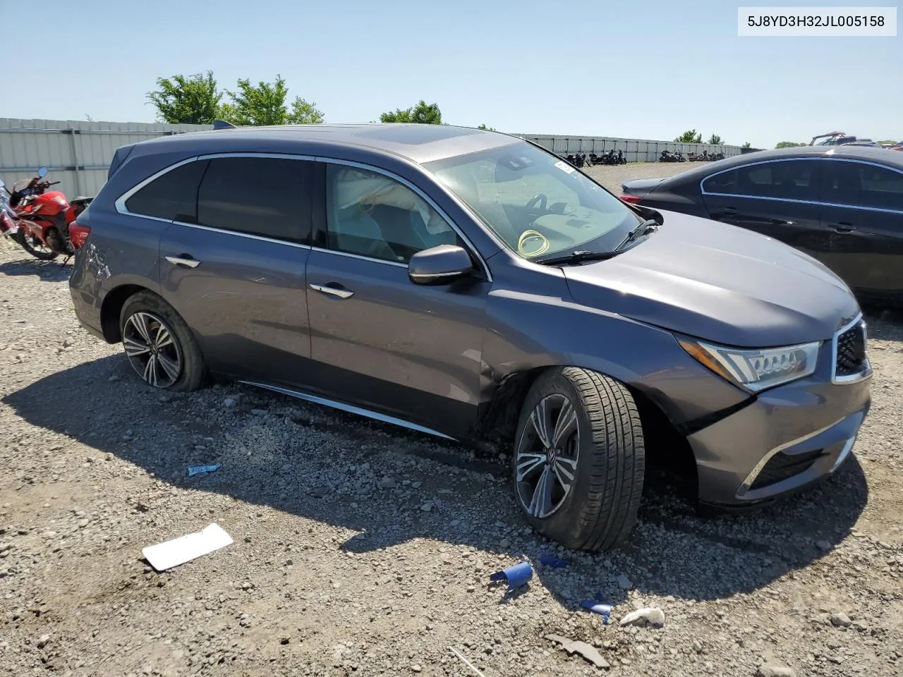 2018 Acura Mdx VIN: 5J8YD3H32JL005158 Lot: 53096494