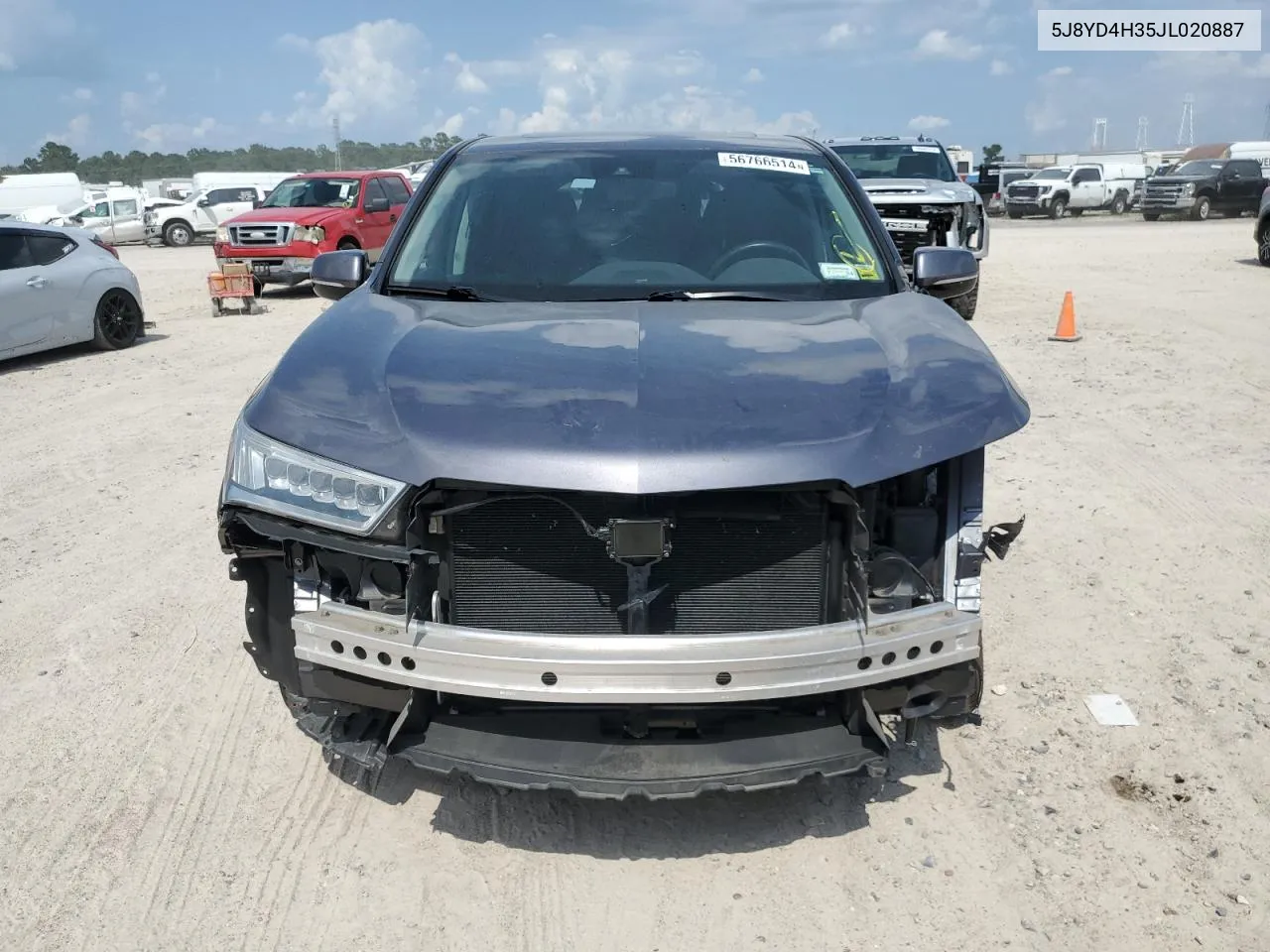 2018 Acura Mdx VIN: 5J8YD4H35JL020887 Lot: 56766514