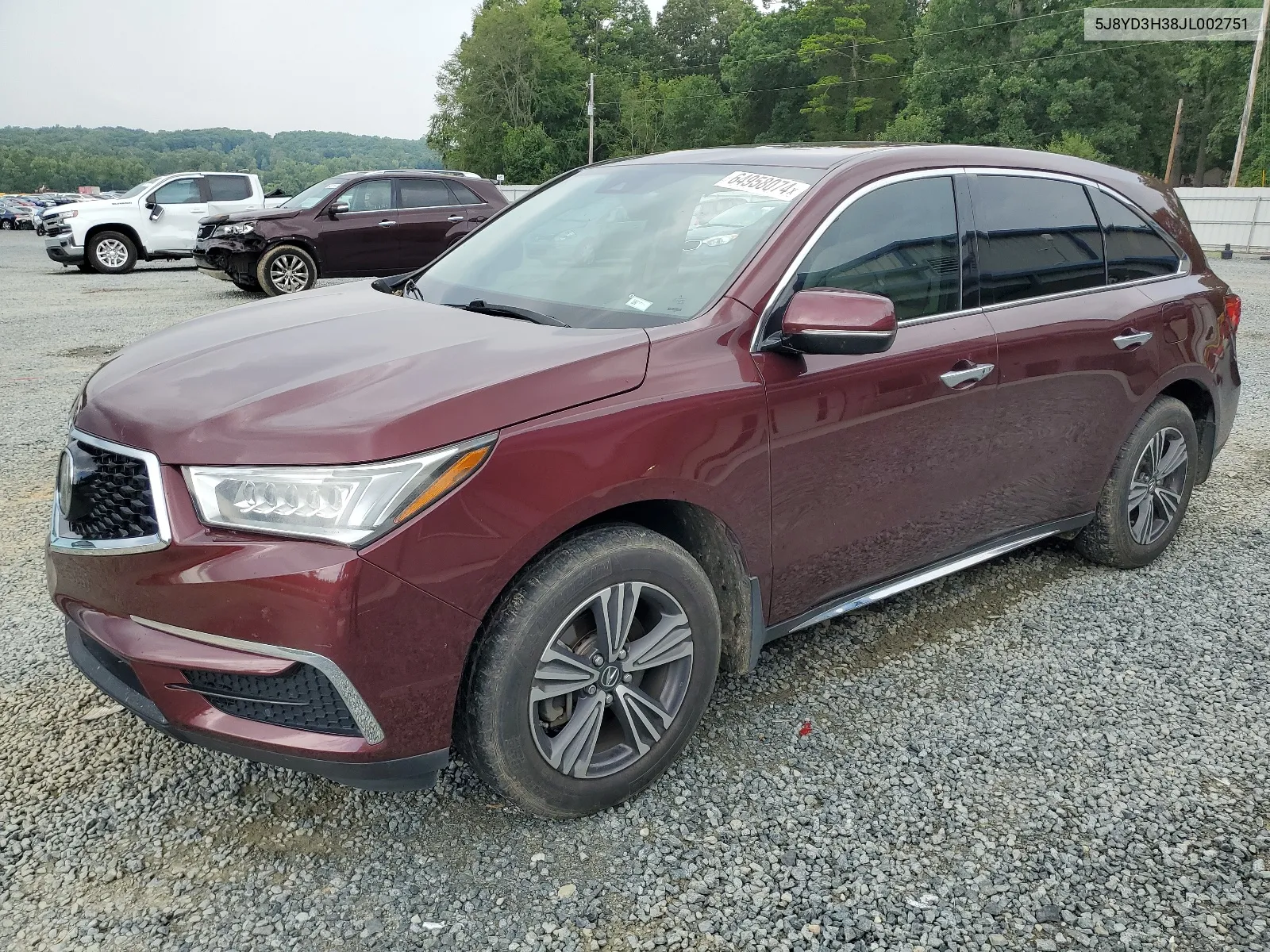 2018 Acura Mdx VIN: 5J8YD3H38JL002751 Lot: 64958074