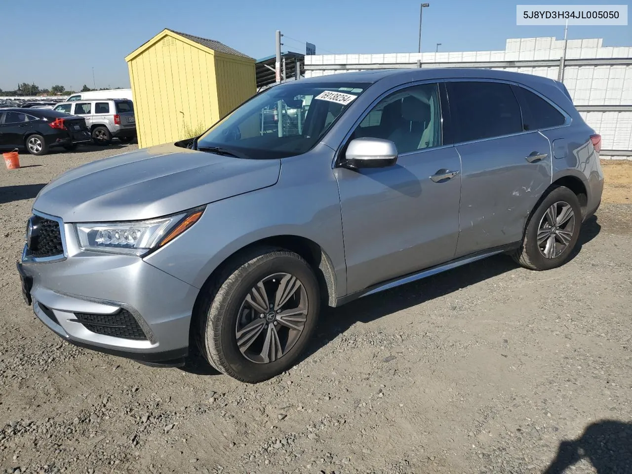 2018 Acura Mdx VIN: 5J8YD3H34JL005050 Lot: 69138254