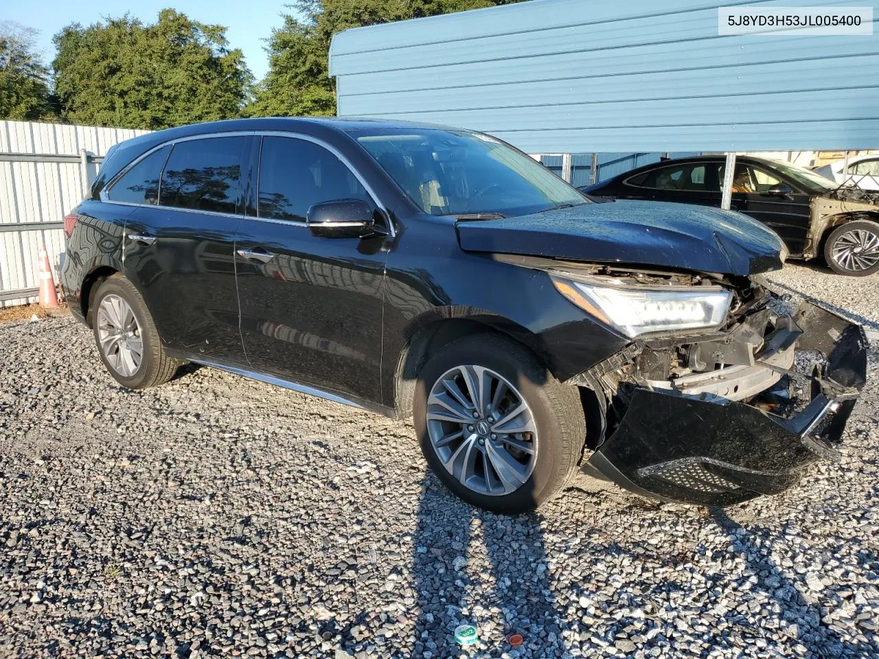 2018 Acura Mdx Technology VIN: 5J8YD3H53JL005400 Lot: 72134294