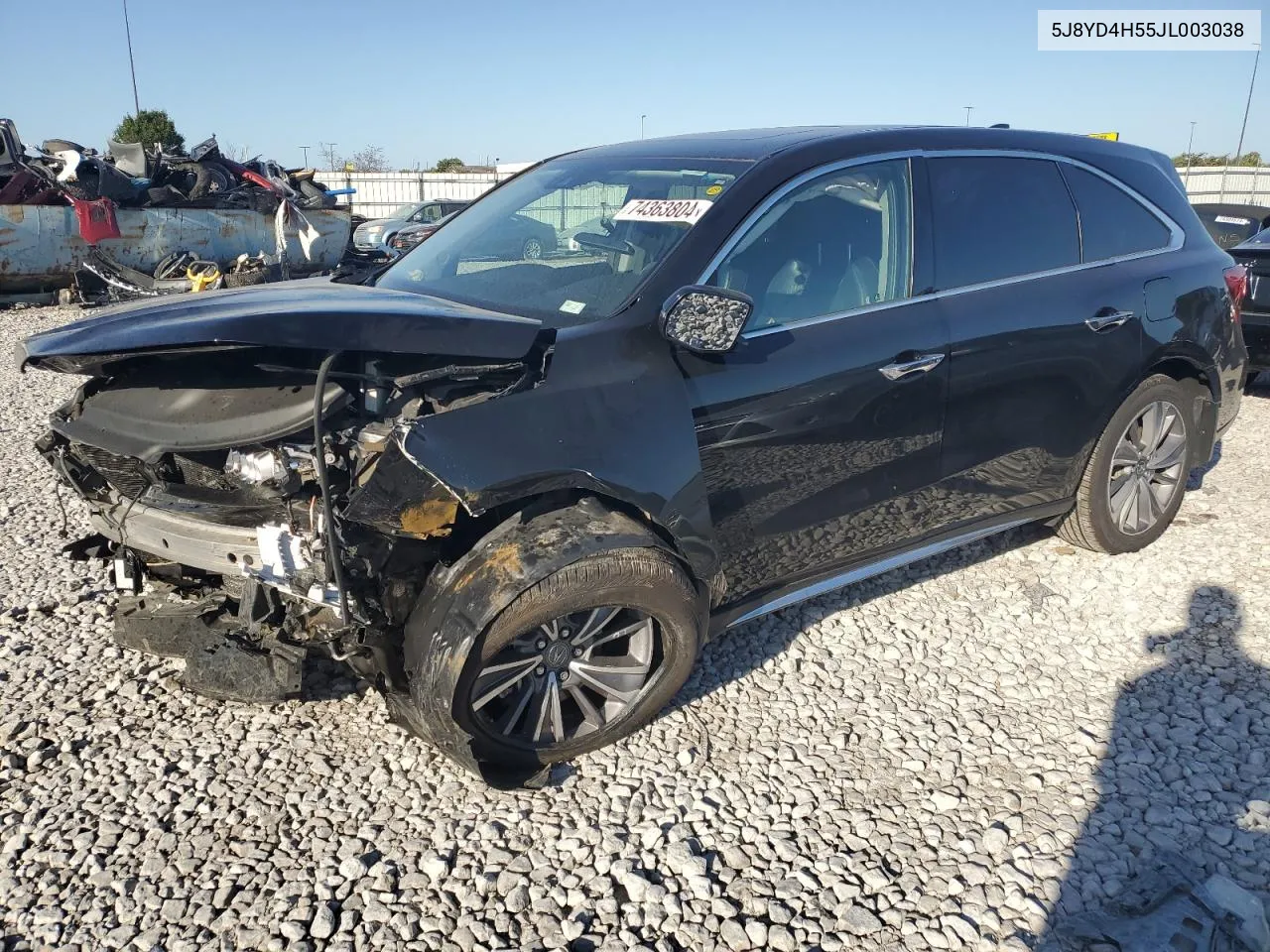 2018 Acura Mdx Technology VIN: 5J8YD4H55JL003038 Lot: 74363804